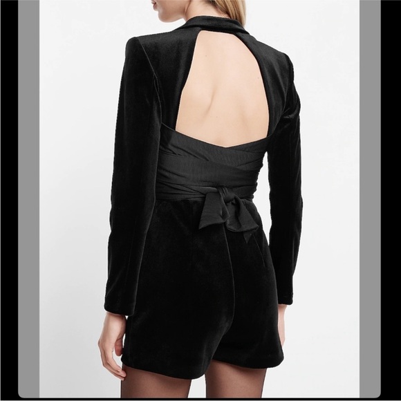 Express Black Velvet romper - Picture 3 of 11